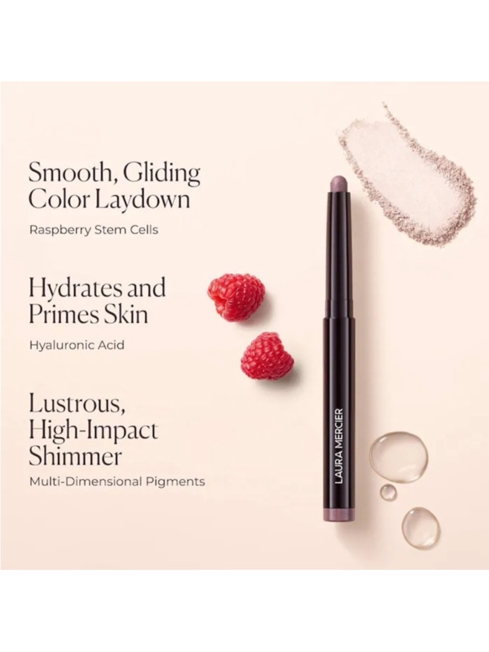 Laura Mercier Crease & Smudge Proof 24HR Shadow Liner Caviar Stick - Raspberry - Picture 5 of 7